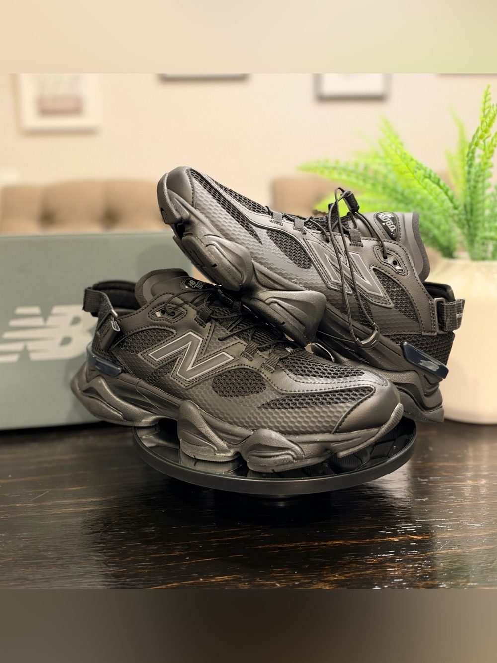 New Balance Men’s Black Mesh & Synthetic Athletic Sneakers